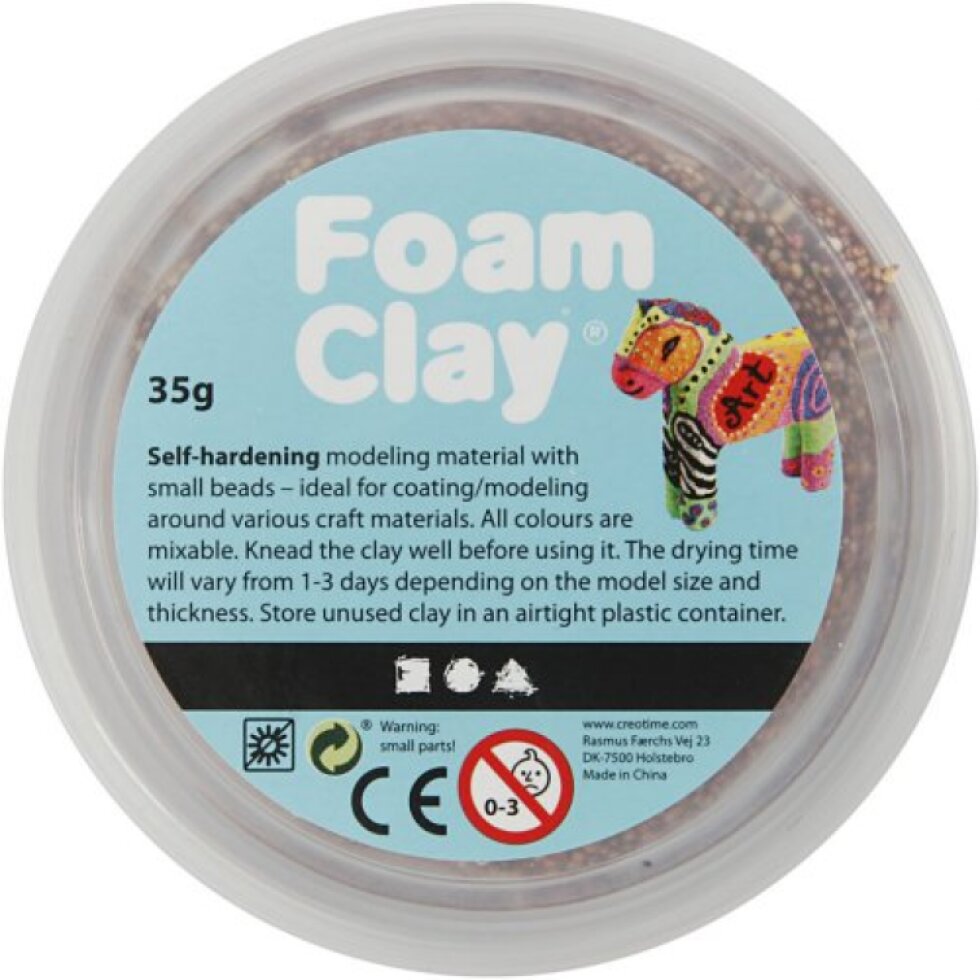 Samotvrdnoucí modelovací pěnová kuličková hmota Foam Clay 35g HNĚDÁ