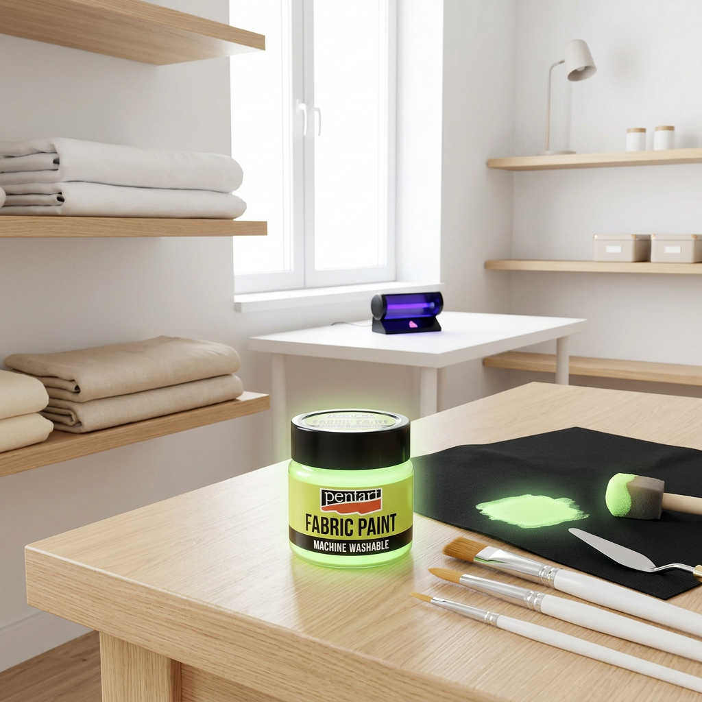 Barva na textil PENTART 30 ml SVÍTÍCÍ VE TMĚ ŽLUTÁ