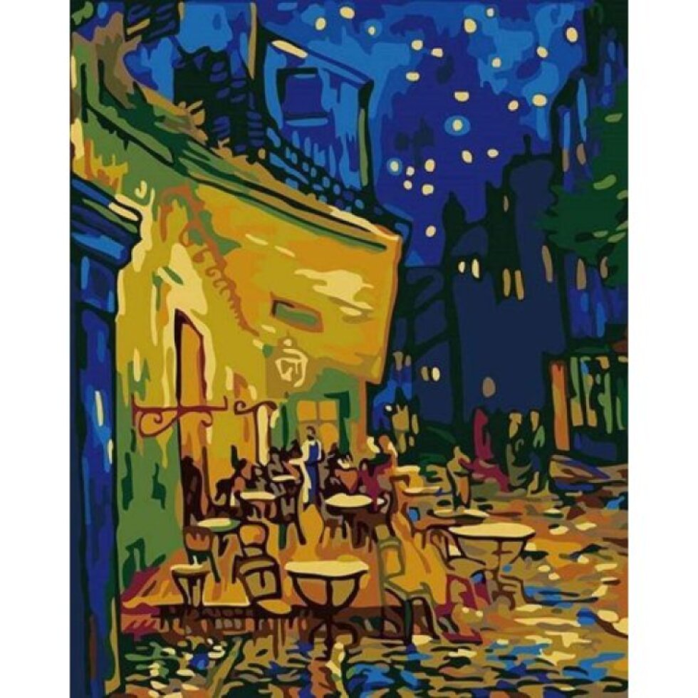 Vyšívání křížkové sada - Van Gogh - Terasa kavárny v noci 32 x 40 cm