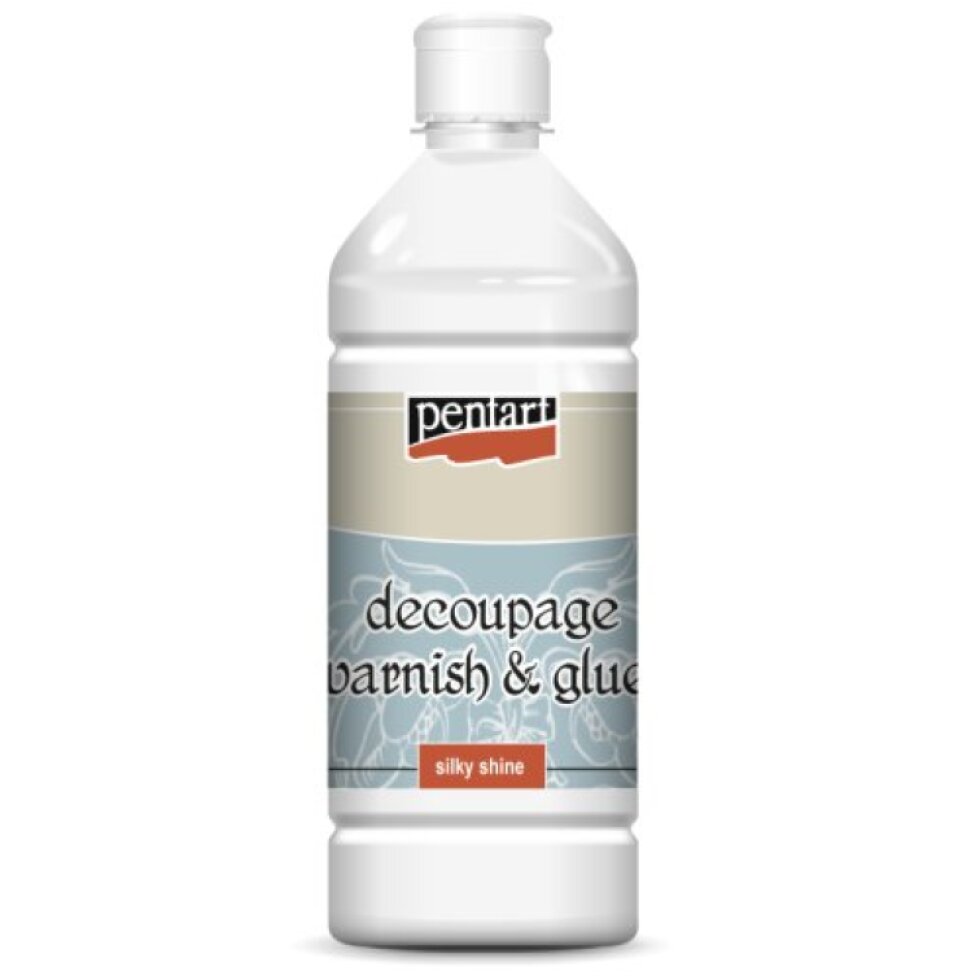 Lepidlo a lak na decoupage hedvábný lesk PENTART 1000 ml
