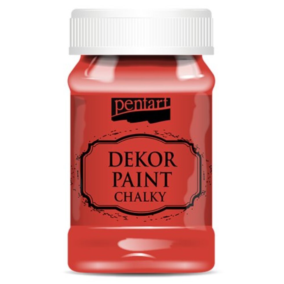 Křídová a dekorační barva PENTART 100 ml ČERVENÁ
