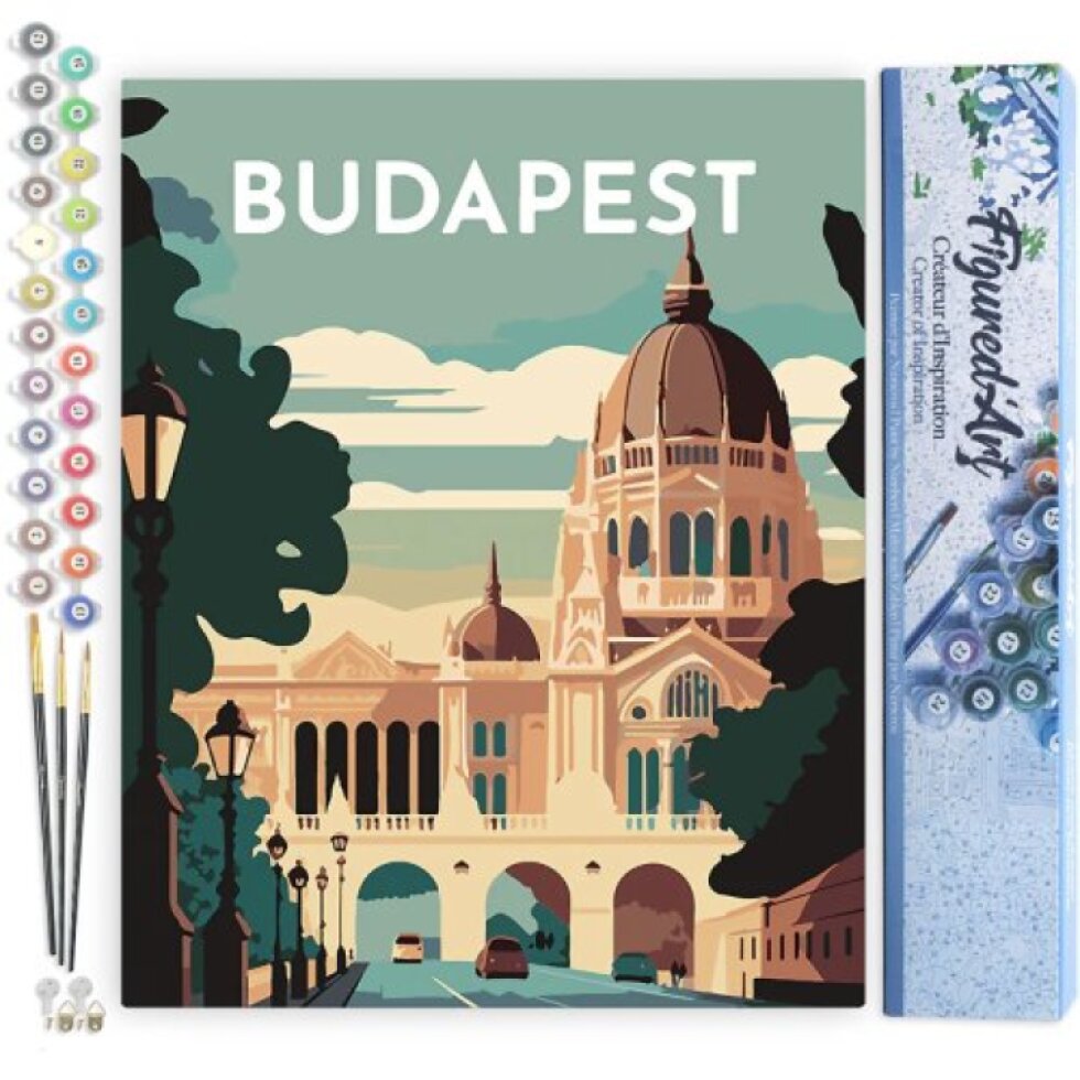 Malování podle čísel - VINTAGE BUDAPEŠŤ bez rámu 40 x 50 cm