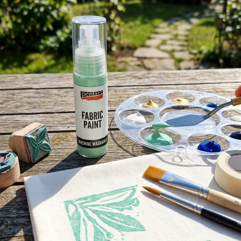 Barva na světlý a tmavý textil PENTART 20 ml MENTOLOVÁ ZELENÁ