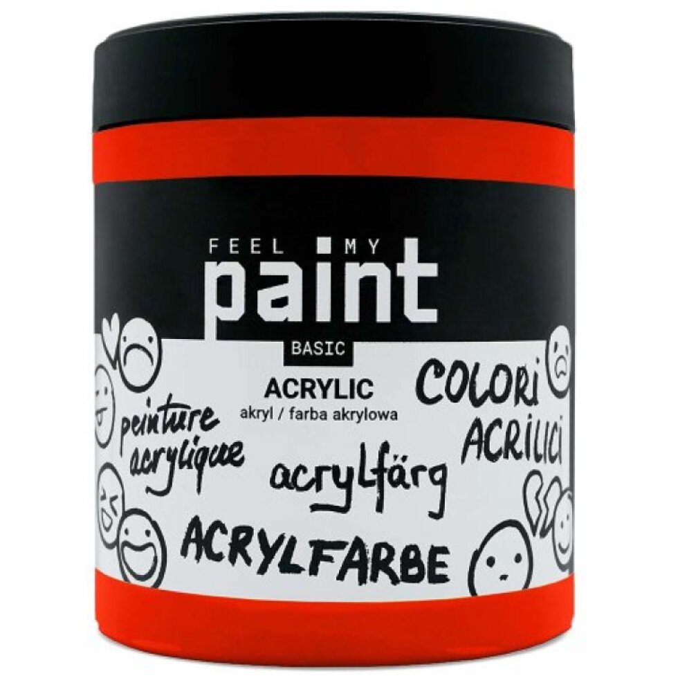 Akrylová barva FeelMyPaint 500 ml PYROL ČERVENÁ - certifikace o bezpečnosti dětských hraček