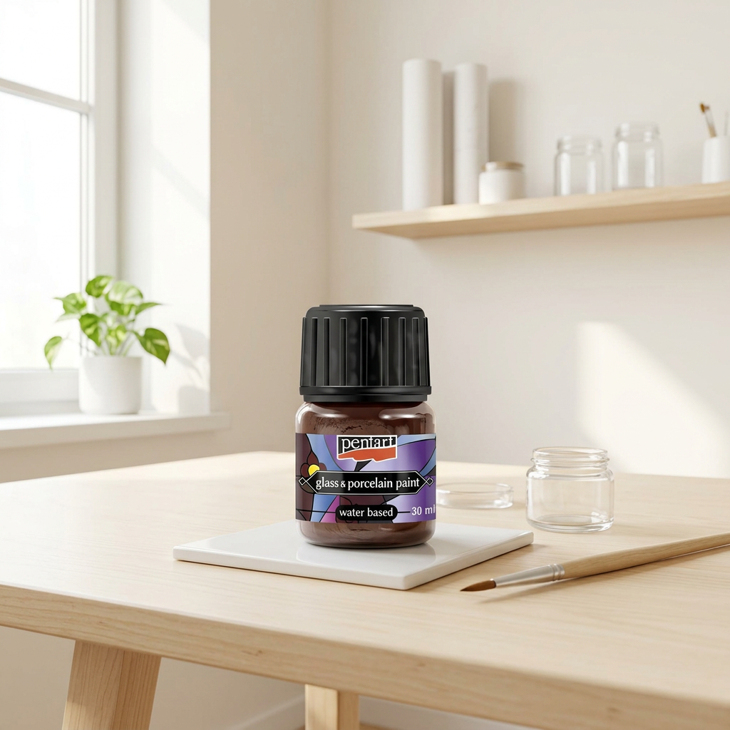 Barva na sklo a porcelán PENTART 30 ml HNĚDÁ