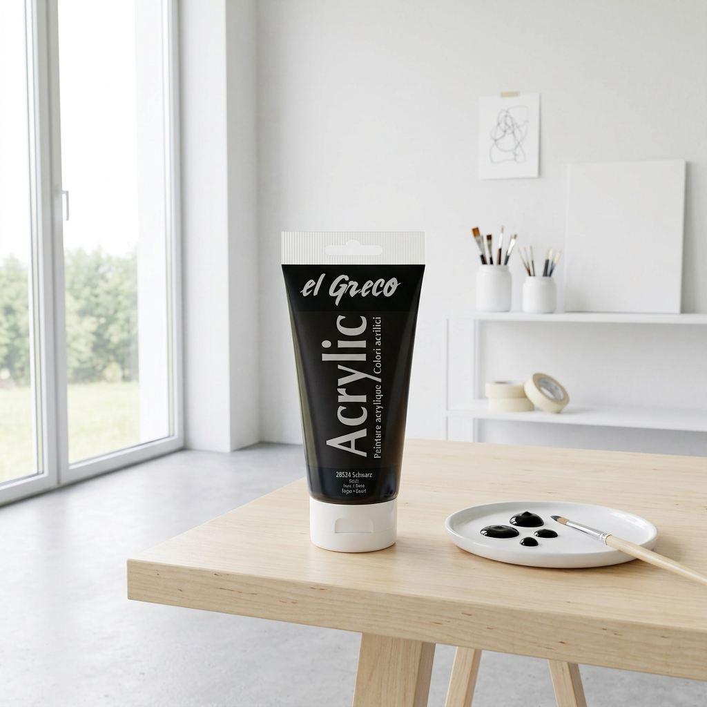 Akrylová barva EL GRECO 150 ml ČERNÁ
