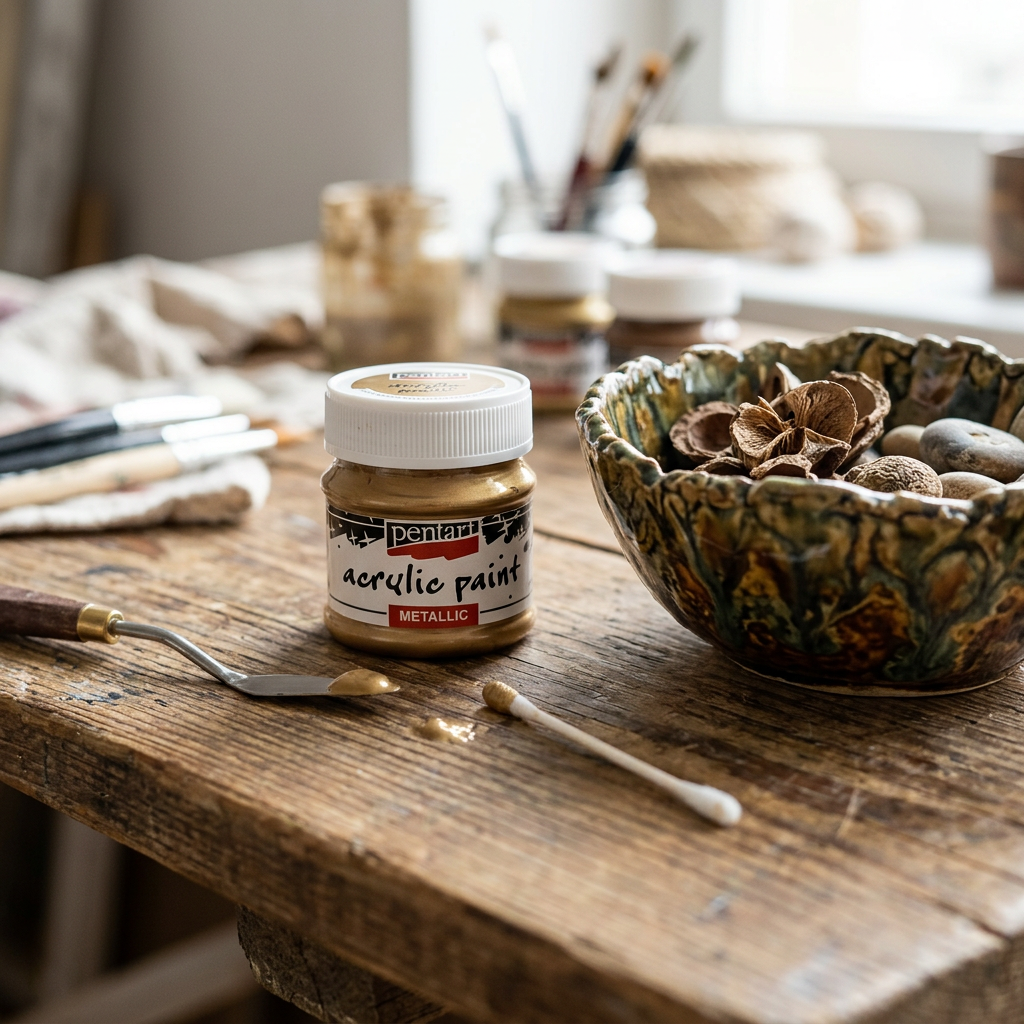 Akrylová barva metalická PENTART 50 ml MOSAZ
