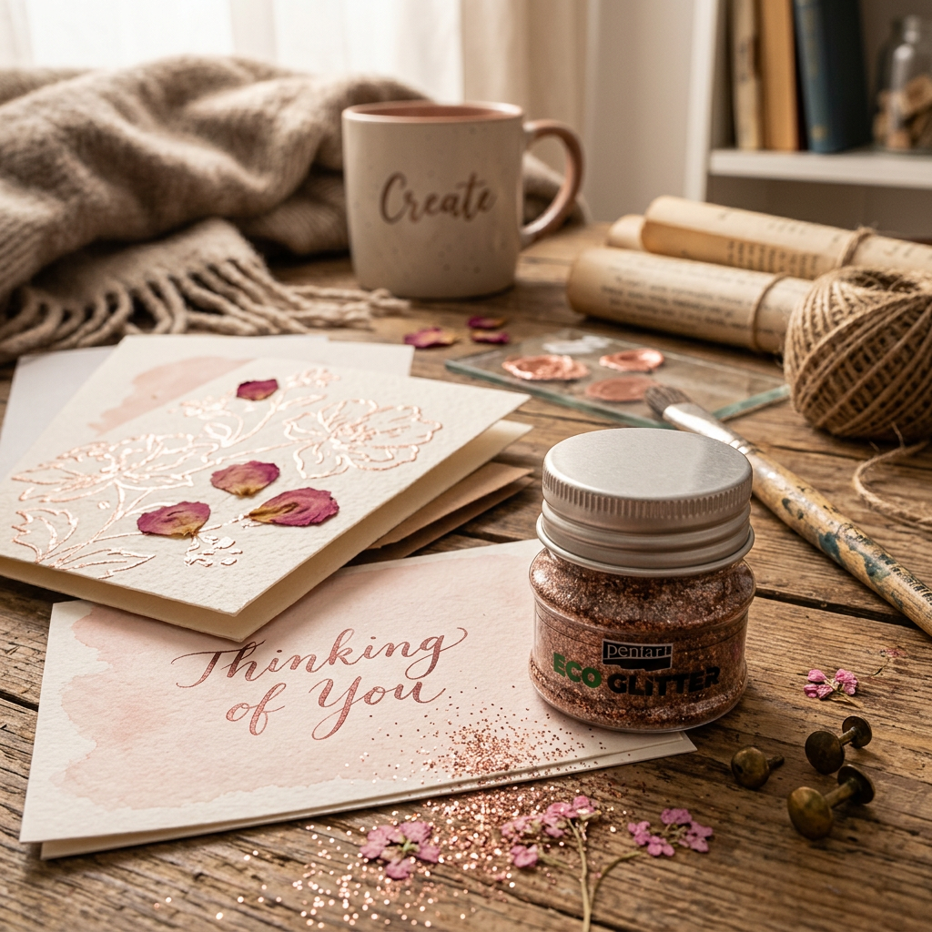 Eko Glitter PENTART 15 g FINE RŮŽOVO ZLATÁ