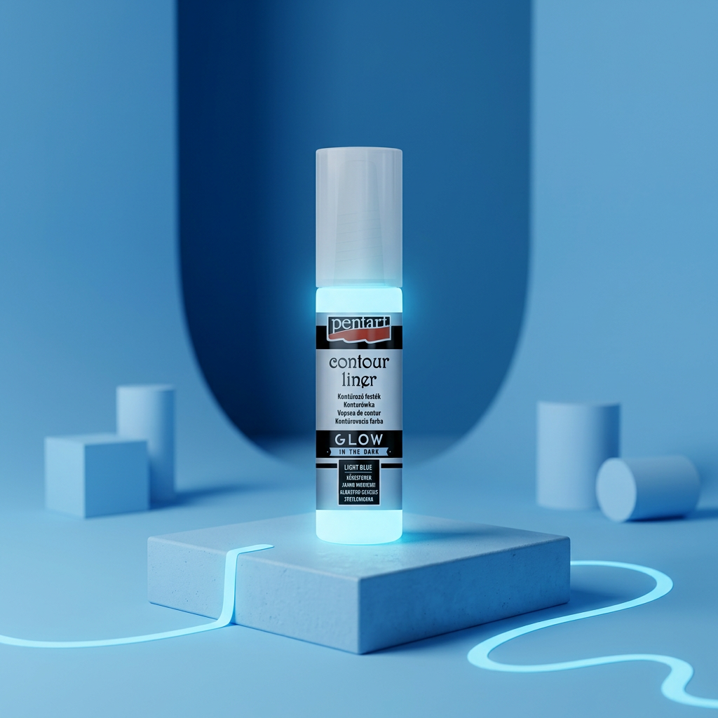 Konturovací liner svítící ve tmě PENTART 20 ml SVĚTLÁ MODRÁ