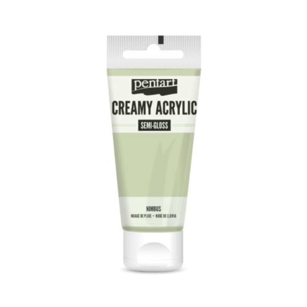 Krémová akrylová barva pololesklá PENTART 60 ml SVĚTLÁ ZELENÁ