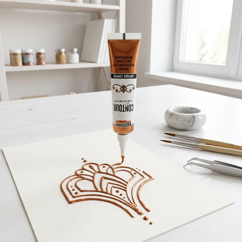 Konturovací liner metalický PENTART 20 ml ANTICKÁ MĚDĚNÁ