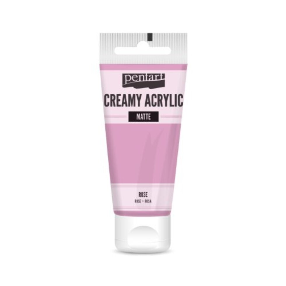 Krémová akrylová barva matná PENTART 60 ml RŮŽOVÁ