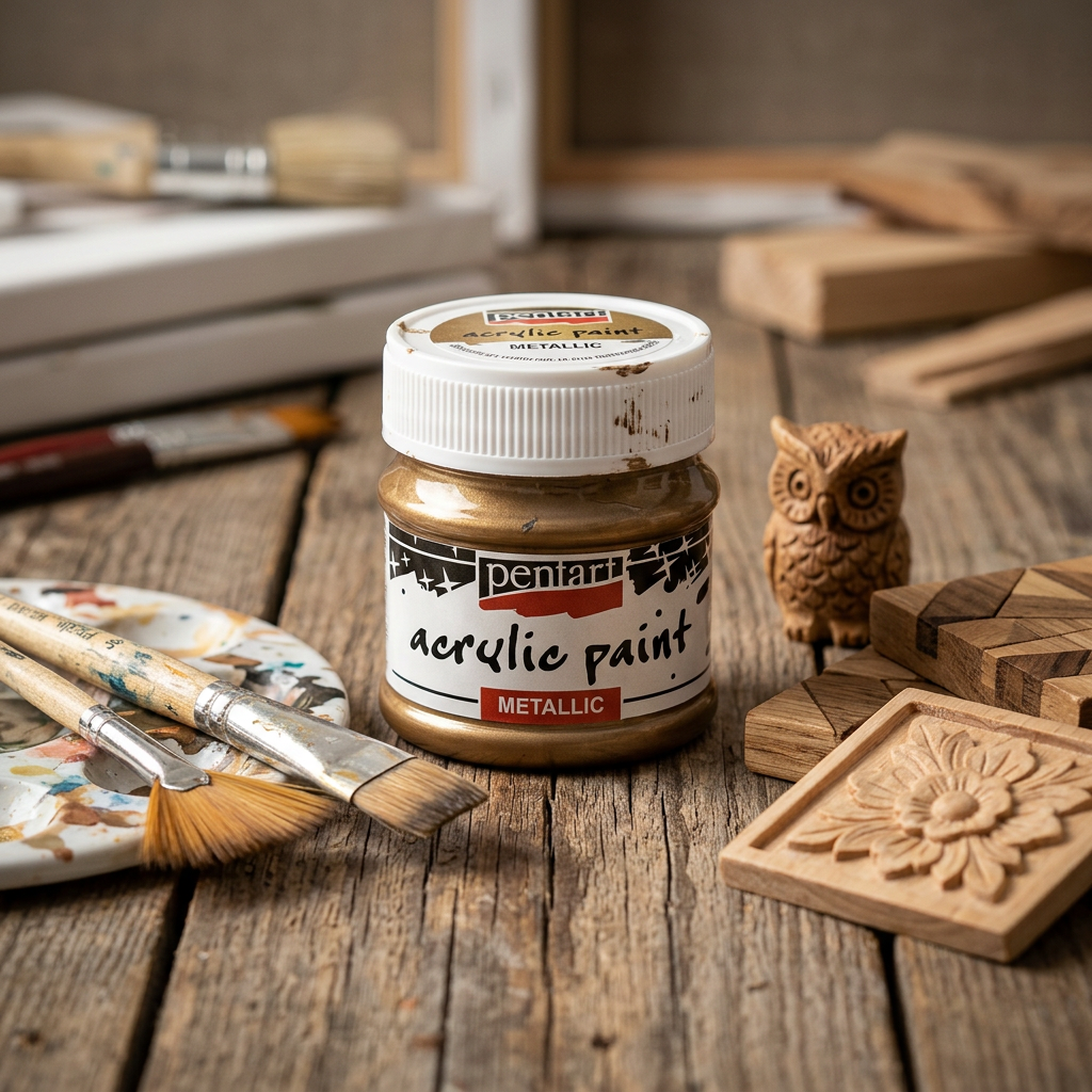 Akrylová barva metalická PENTART 50 ml TŘPYTIVÁ MOSAZ
