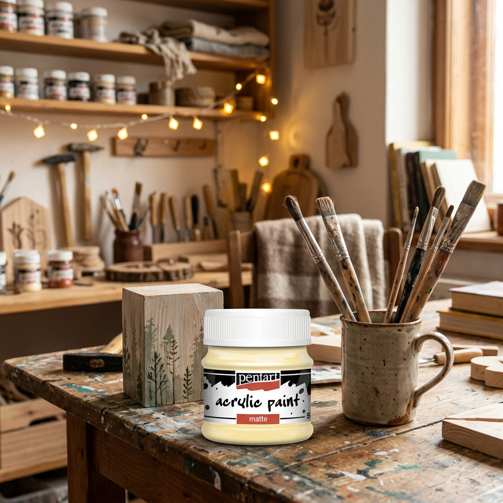 Akrylová barva matná PENTART 50 ml BÍLÁ KÁVA