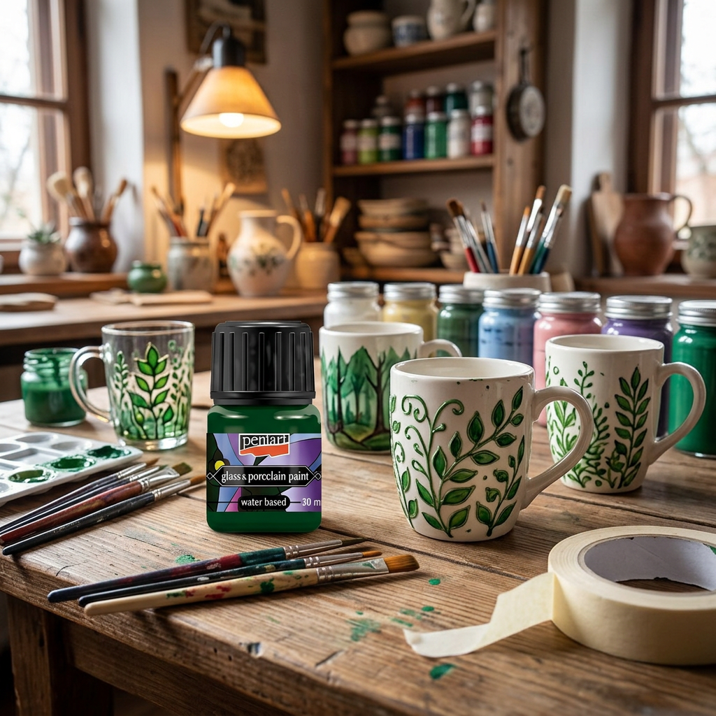 Barva na sklo a porcelán PENTART 30 ml ZELENÁ