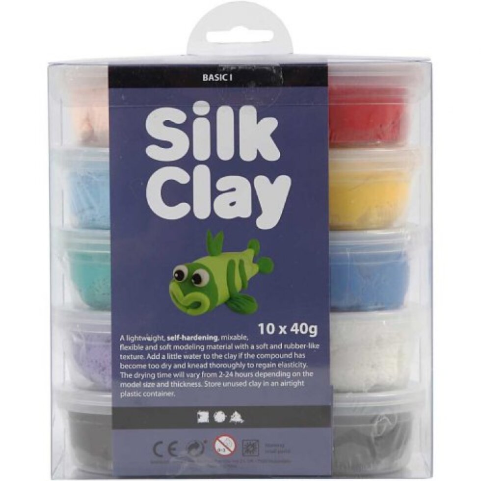 Silk Clay hedvábná modelovací hmota SADA 10 barev ZÁKLADNÍ BARVY