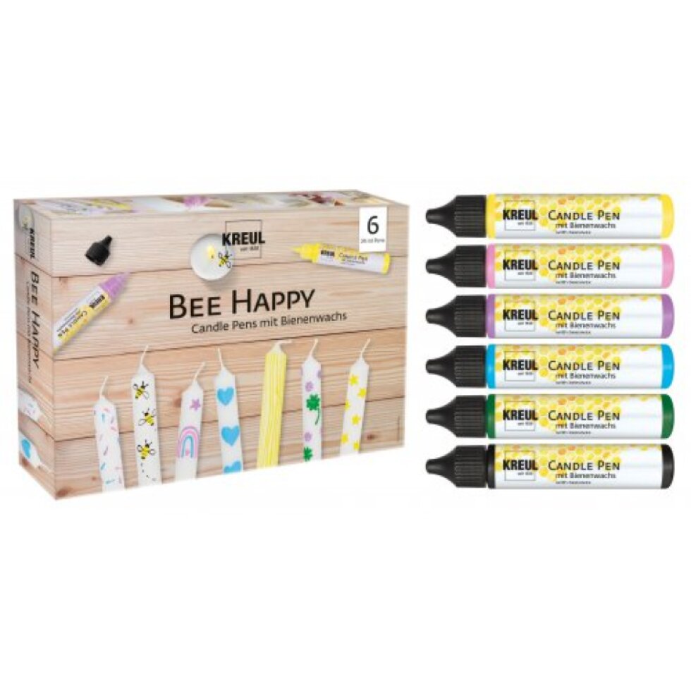 Sada CANDLE PEN KREUL voskové pero pro malování svíček BEE HAPPY