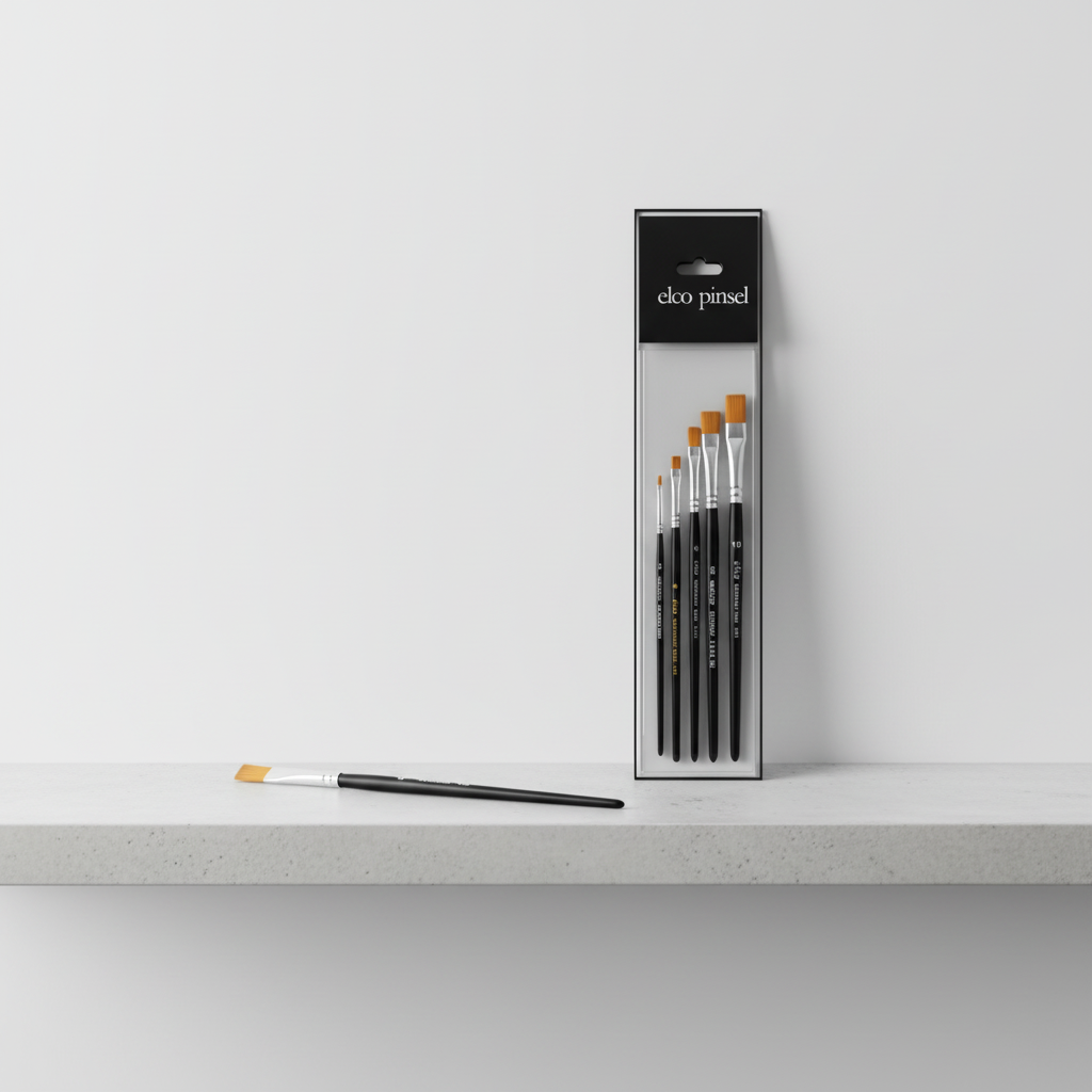 Sada štětců ELCO PINSEL plochý vlas zlatý 2+4+6+8+10