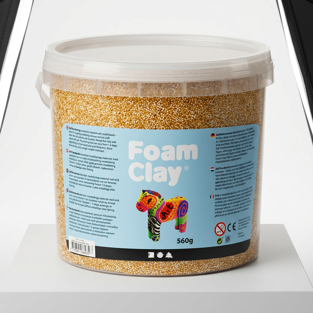 Samotvrdnoucí modelovací pěnová kuličková hmota Foam Clay ZLATÁ 560g