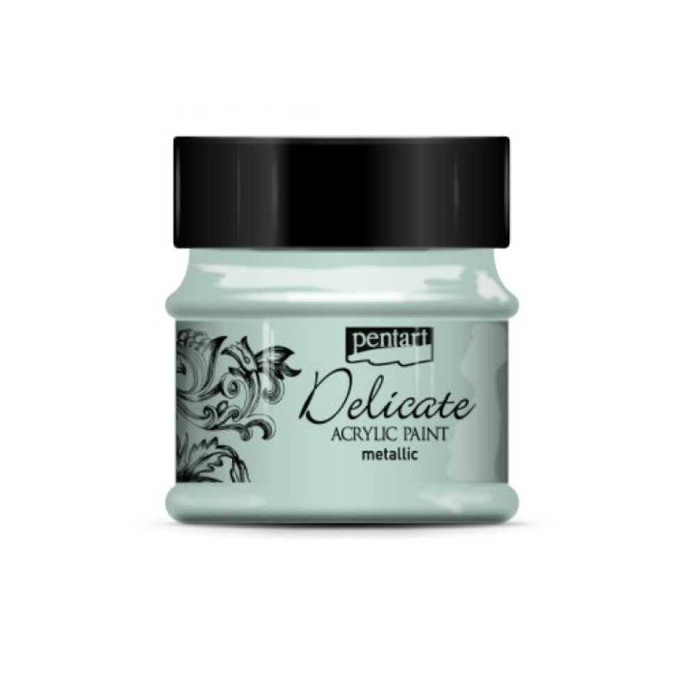 Akrylová barva delikátní metalická PENTART 50 ml ZELENOSTŘÍBRNÁ