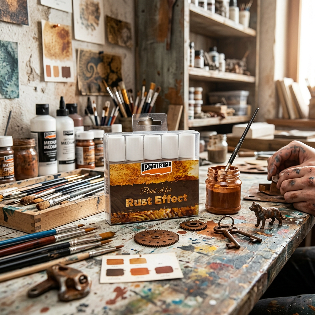 Rezavý efekt sada barev RUST EFFECT PENTART 5 x 20 ml