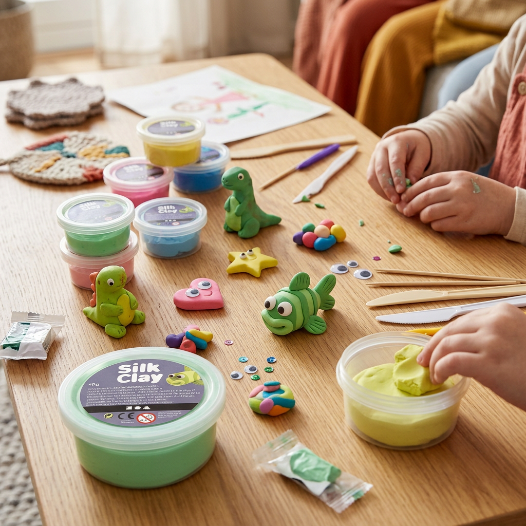 Samotvrdnoucí modelovací lehká hmota Silk Clay 40g SVĚTLÁ ZELENÁ