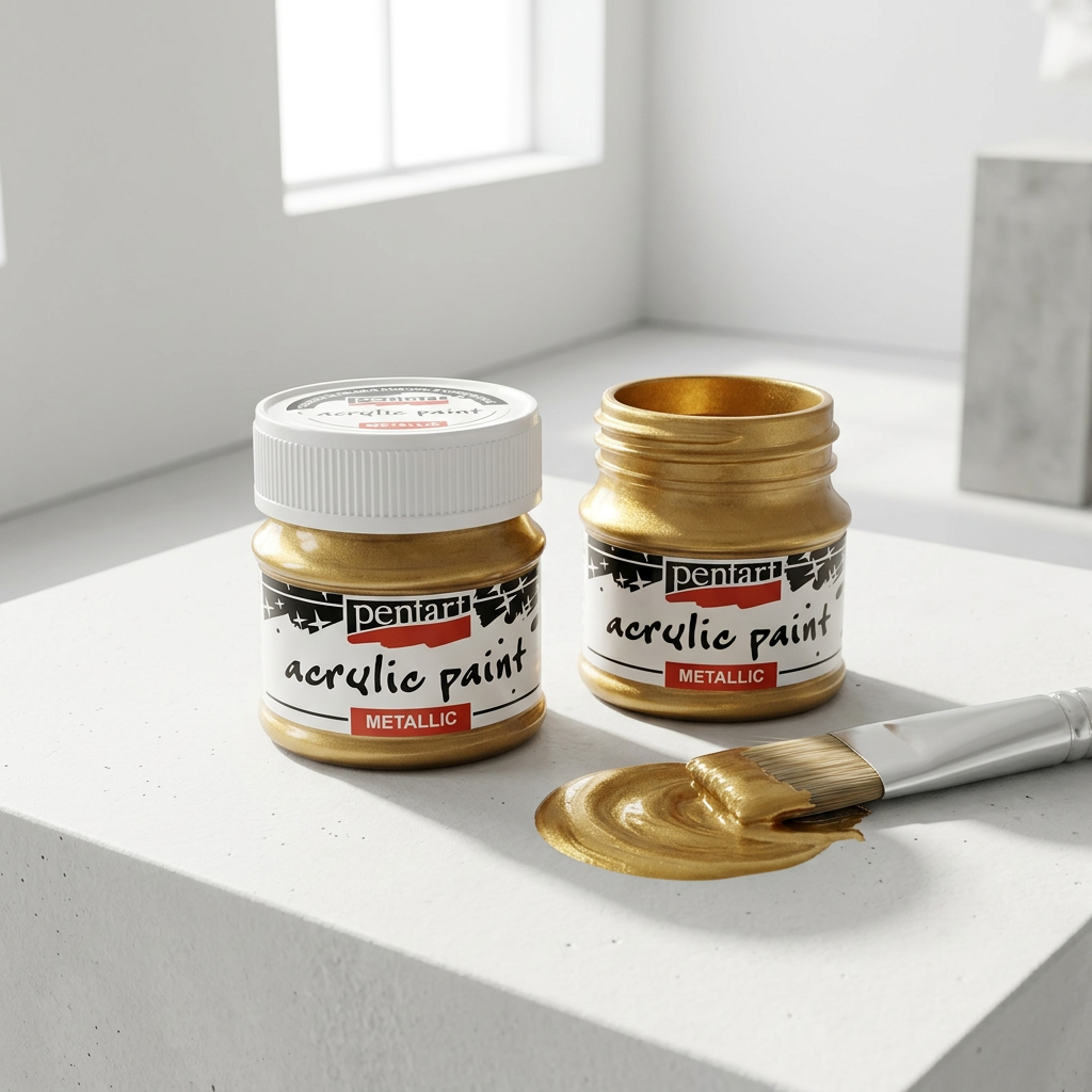 Akrylová barva metalická PENTART 50 ml TŘPYTIVÁ ZLATÁ