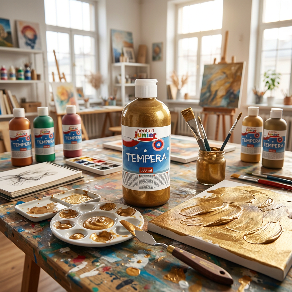 Temperová barva Junior PENTART 500 ml MOSAZNÁ