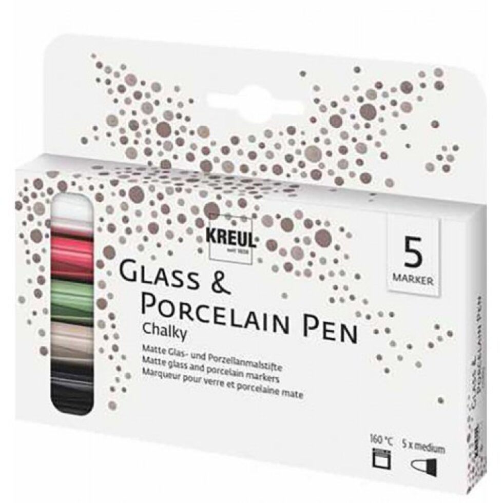 Sada Fix na sklo a porcelán KREUL CHALKY medium