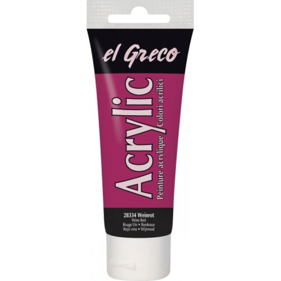 Akrylová barva EL GRECO 75 ml VÍNOVÁ ČERVENÁ