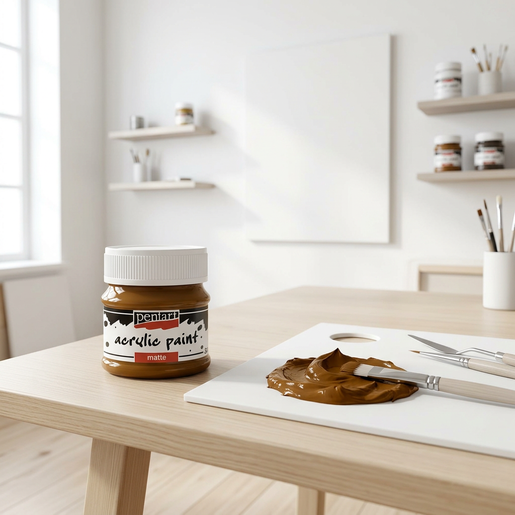 Akrylová barva matná PENTART 50 ml SVĚTLÁ HNĚDÁ