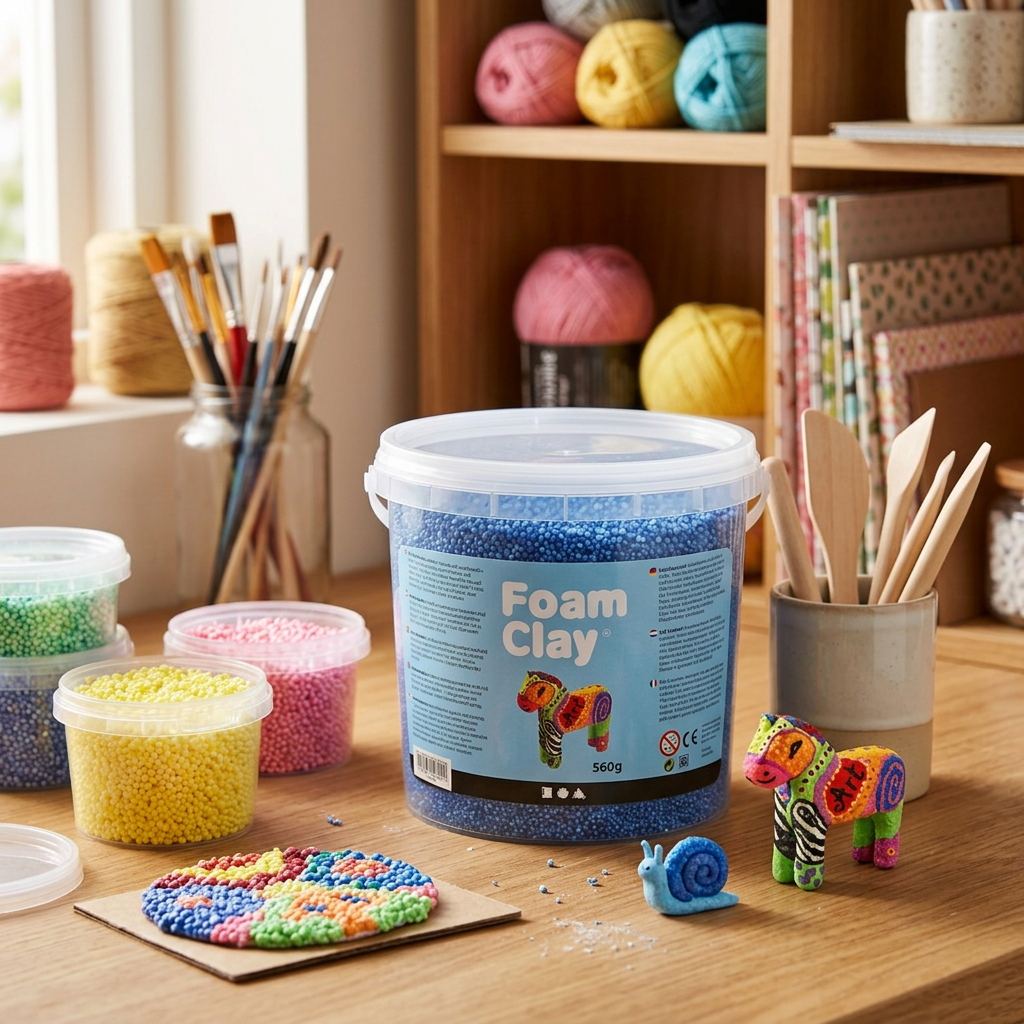 Samotvrdnoucí modelovací pěnová kuličková hmota Foam Clay MODRÁ 560g