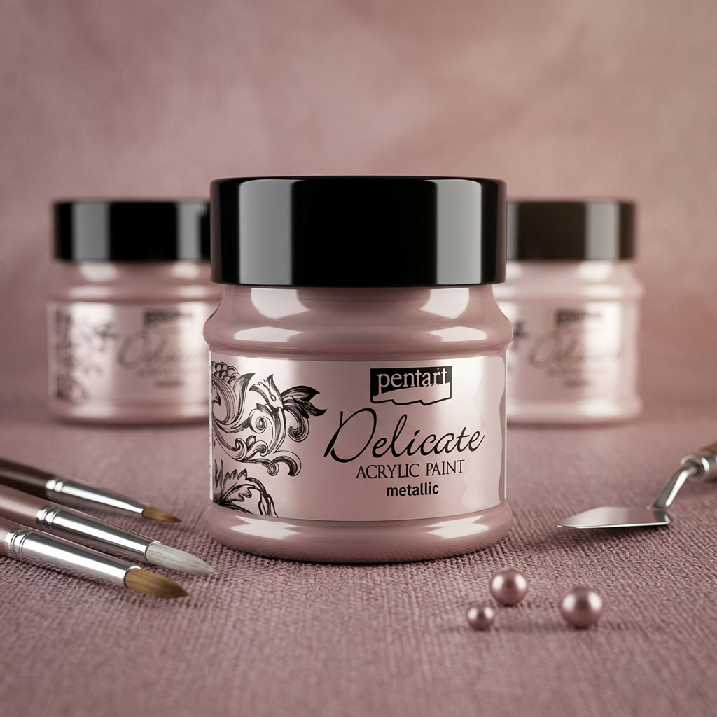Akrylová barva delikátní metalická PENTART 50 ml RŮŽOVÁ ZLATÁ
