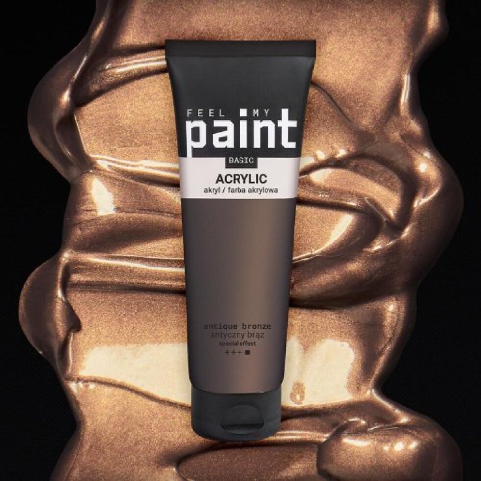 Akrylová barva FeelMyPaint 120 ml BRONZOVÁ - certifikace o bezpečnosti dětských hraček