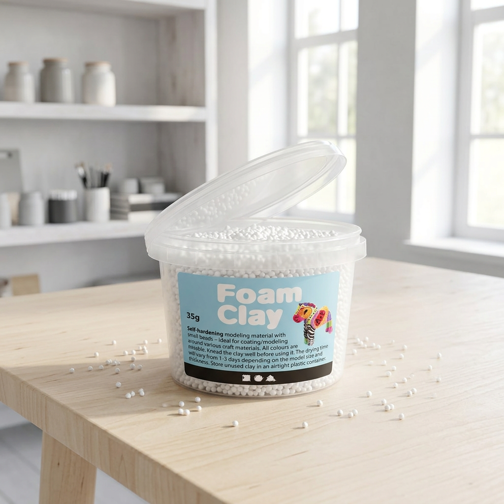 Samotvrdnoucí modelovací pěnová kuličková hmota Foam Clay 35 g BÍLÁ
