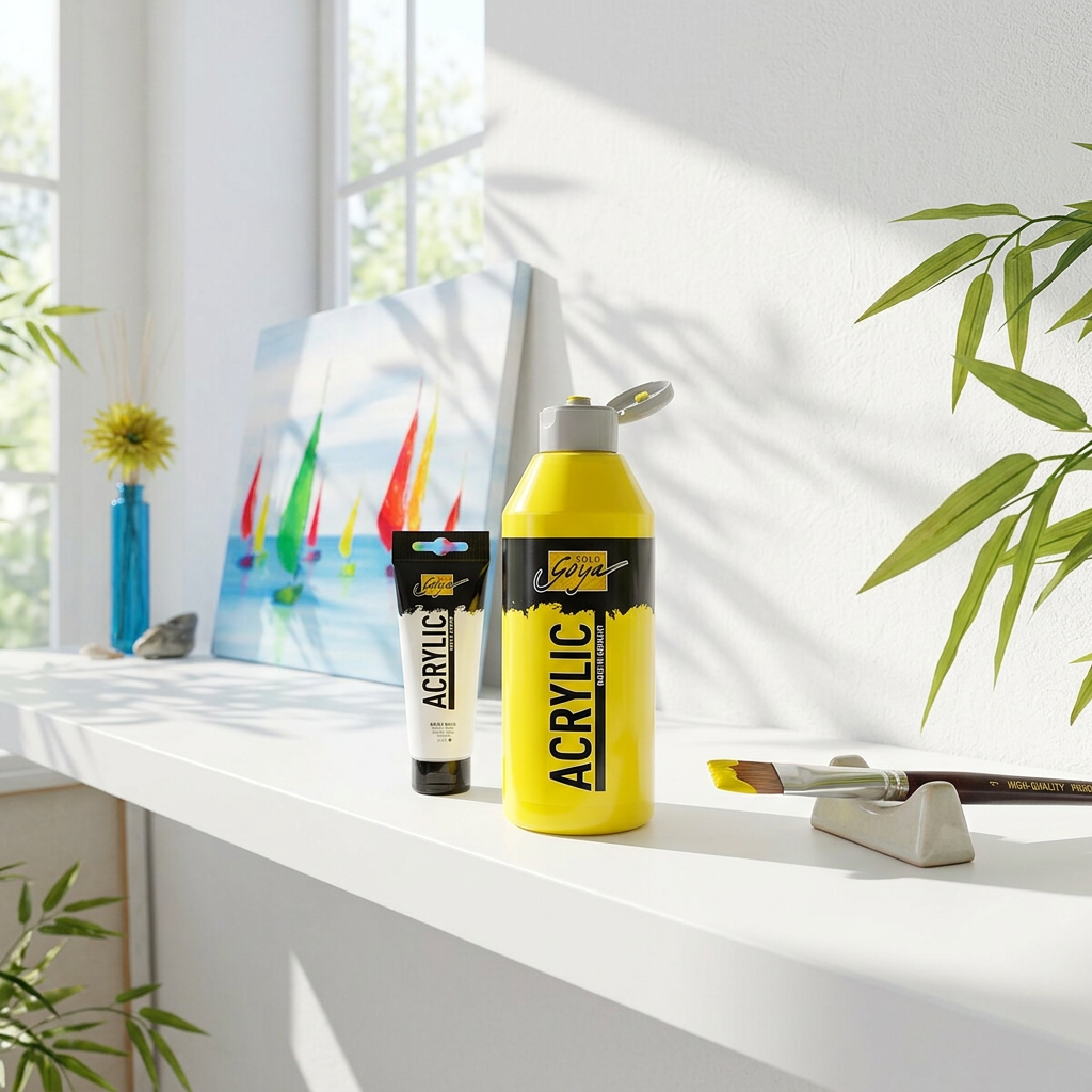 Akrylová barva SOLO GOYA 250 ml SVĚTLE ŽLUTÁ