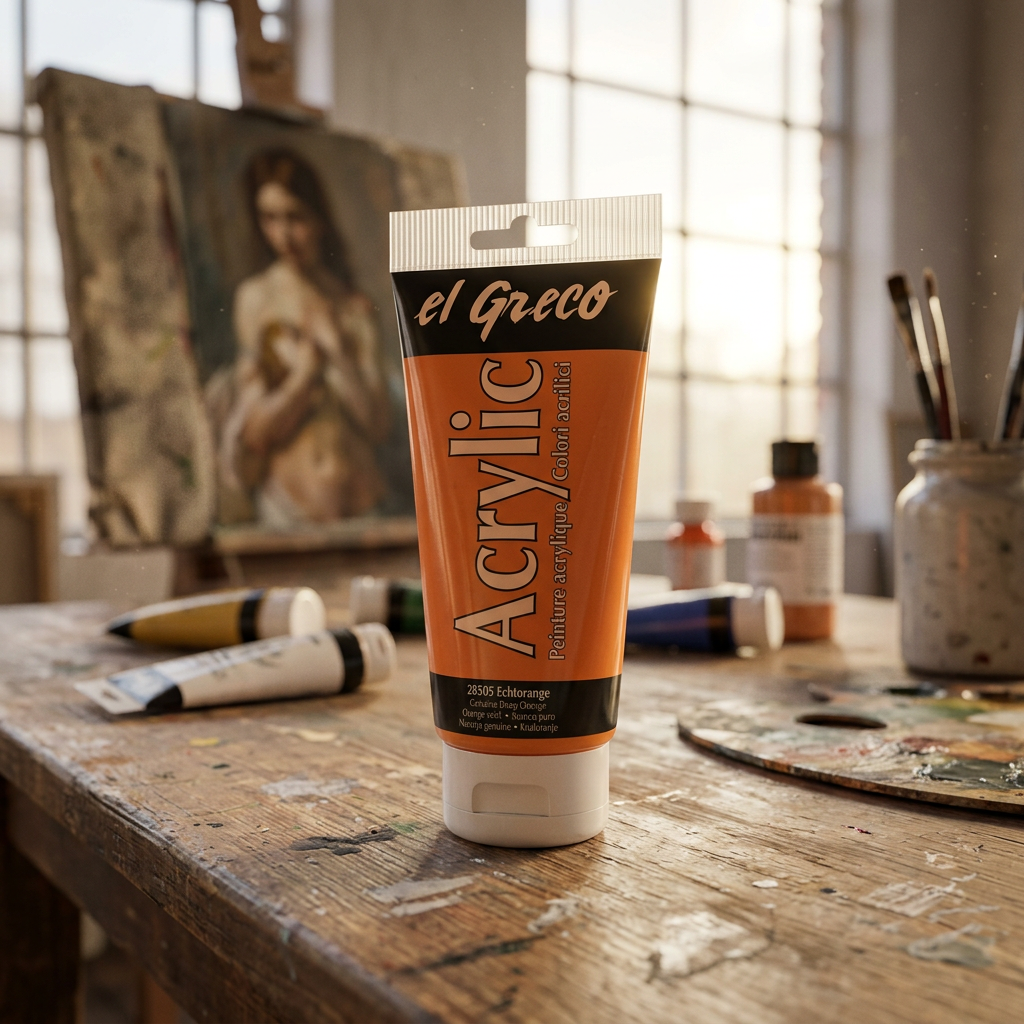 Akrylová barva EL GRECO 150 ml TMAVÁ ORANŽOVÁ