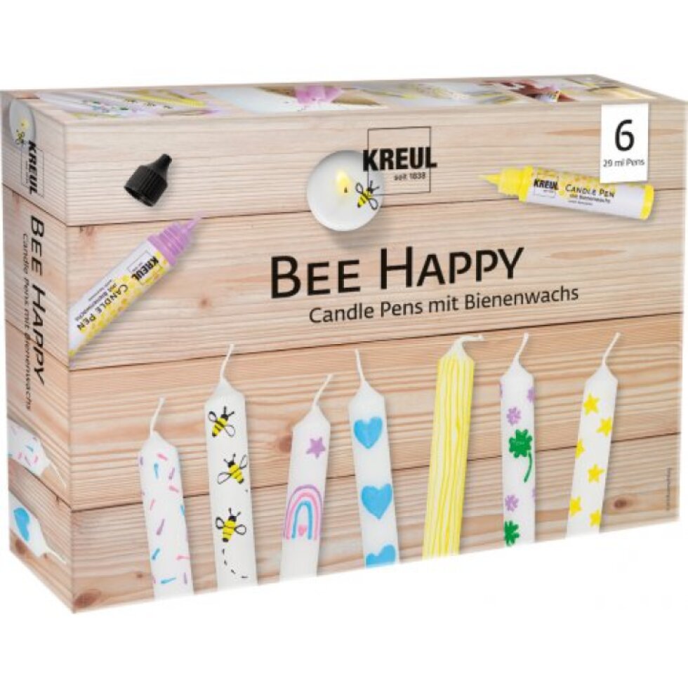 Sada CANDLE PEN KREUL voskové pero pro malování svíček BEE HAPPY