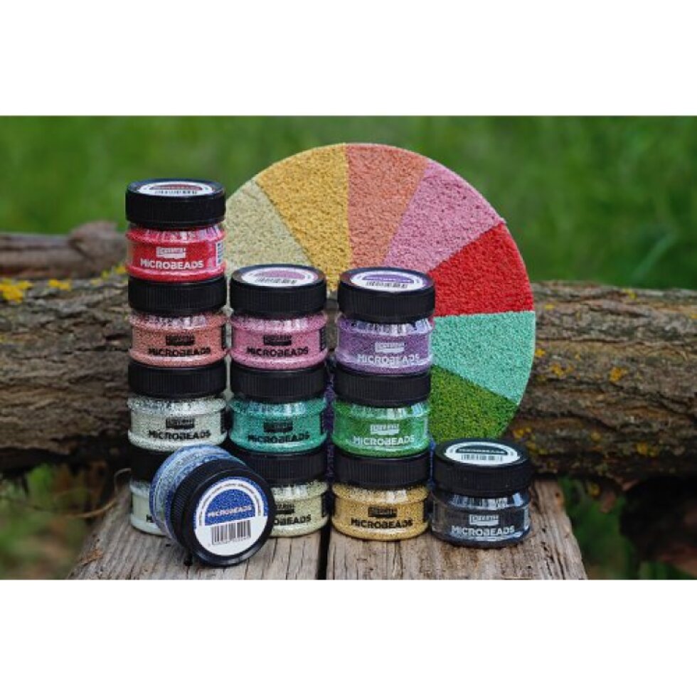 Korálky skleněné MICROBEADS PENTART 40 g STŘÍBRNÁ