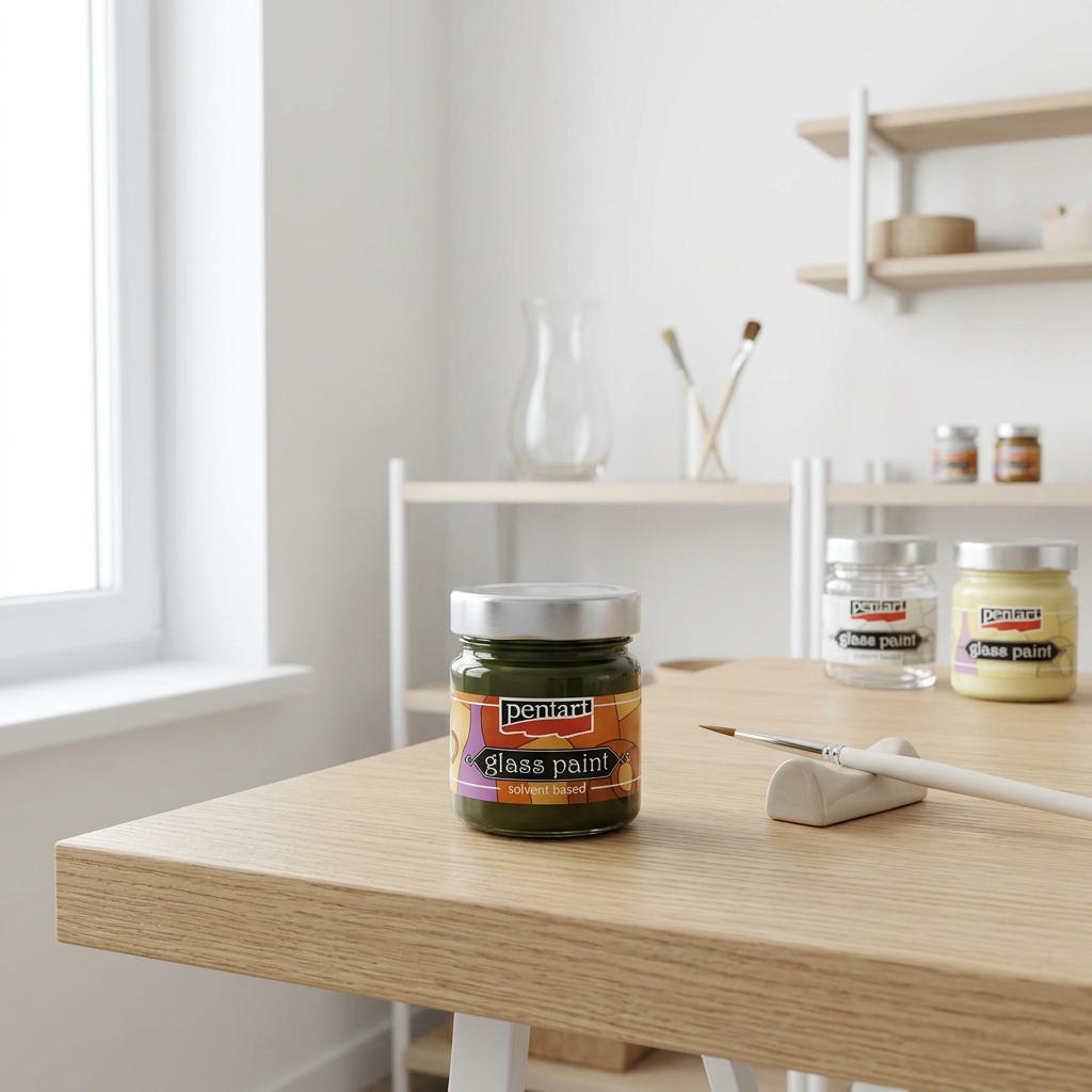 Barva na sklo nevypalovací PENTART 30 ml OLIVOVÁ