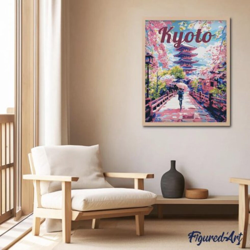 Malování podle čísel - VINTAGE KJÓTO bez rámu 40 x 50 cm