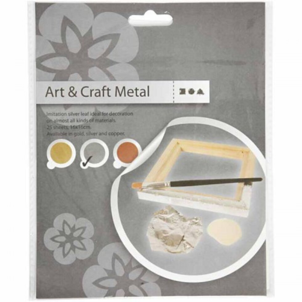 Metalické plátky 160 x 160 mm 25 listů STŘÍBRNÁ