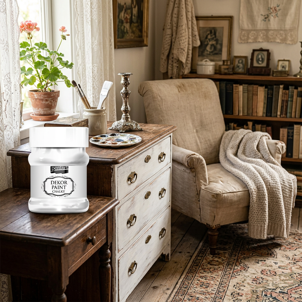 Křídová a dekorační barva PENTART 230 ml BÍLÁ