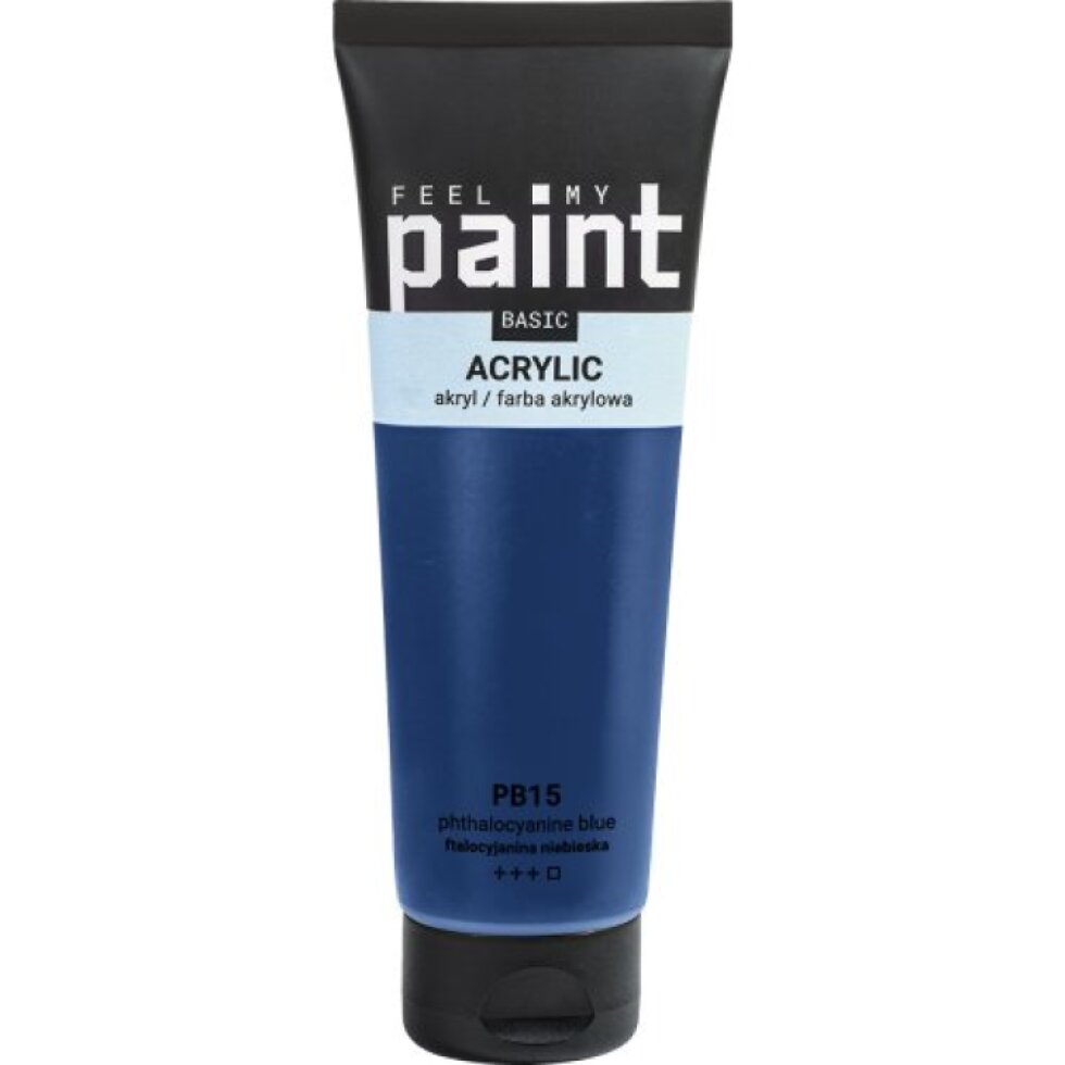 Akrylová barva FeelMyPaint 120 ml FTALOVÁ MODRÁ - certifikace o bezpečnosti dětských hraček