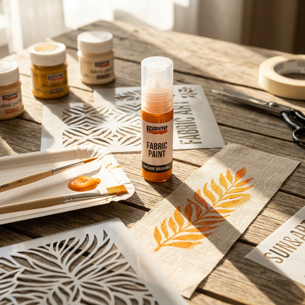 Barva na světlý a tmavý textil PENTART 20 ml ORANŽOVÁ