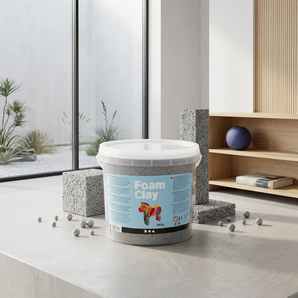 Samotvrdnoucí modelovací pěnová kuličková hmota Foam Clay STŘÍBRNÁ 560g