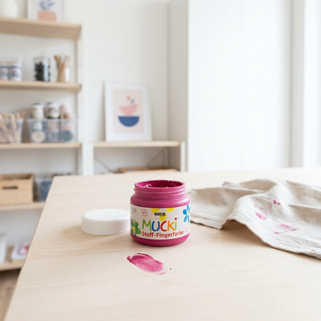 Prstová barva na textil MUCKI 150 ml RŮŽOVÁ