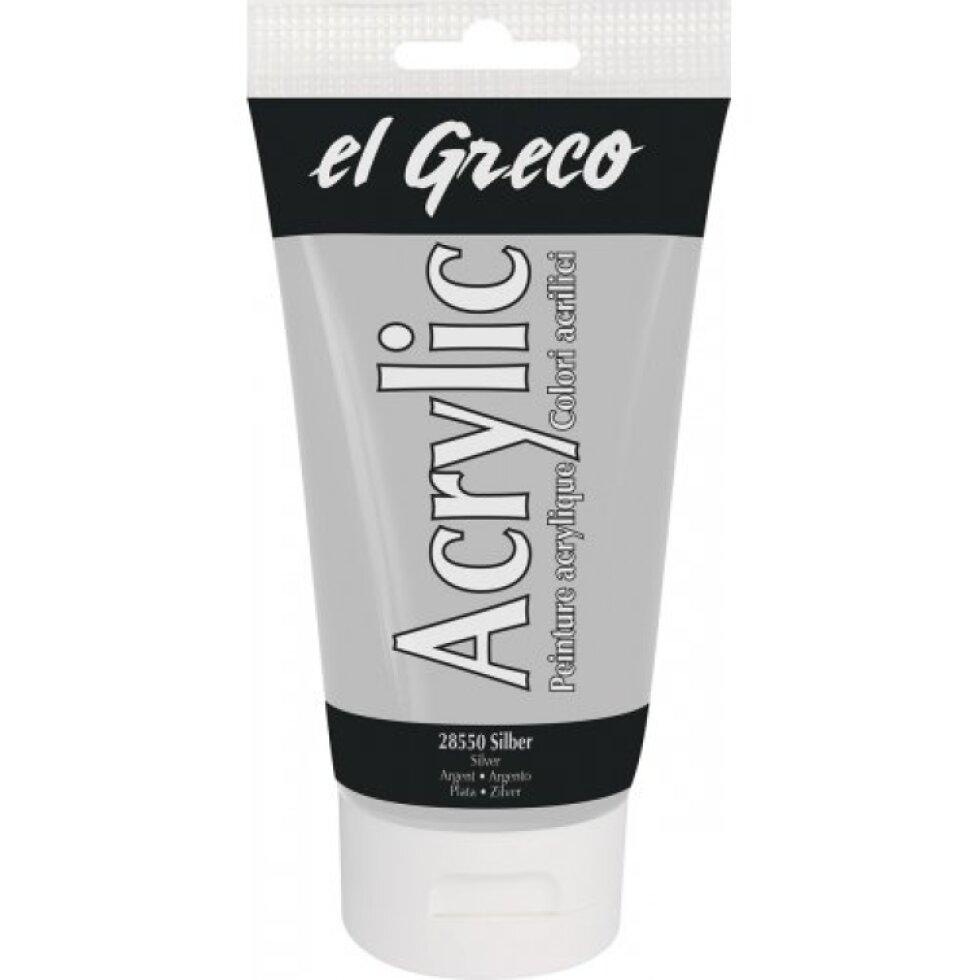 Akrylová barva EL GRECO 150 ml STŘÍBRNÁ