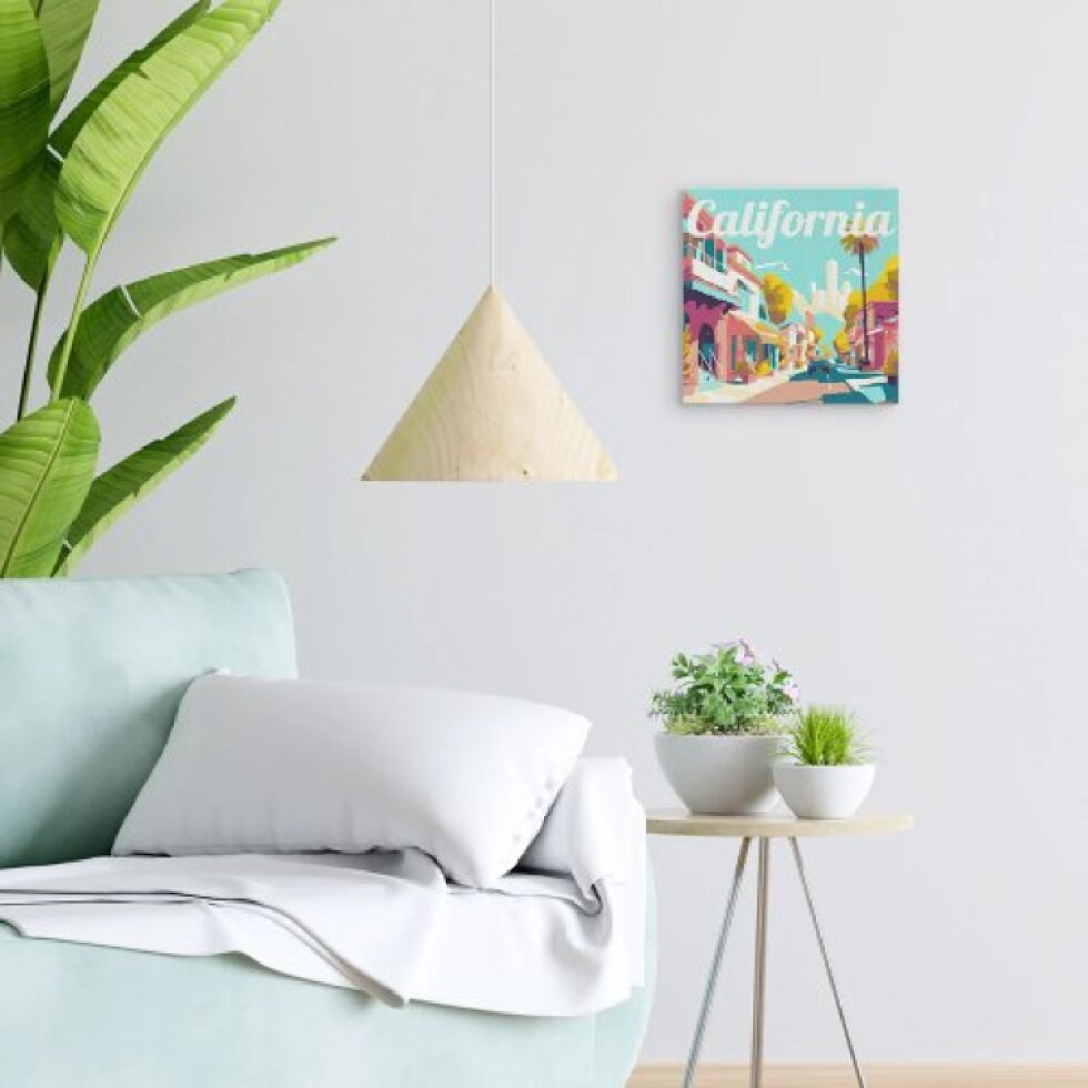 Mini malování podle čísel - Travel Poster CALIFORNIA STREET 20 x 20 cm na rámu