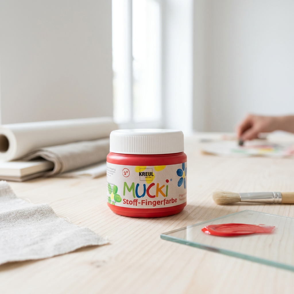 Prstová barva na textil MUCKI 150 ml ČERVENÁ